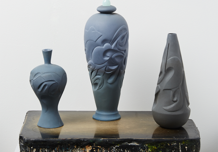 Paste, Blue Tone Series, Carved Vase Collection